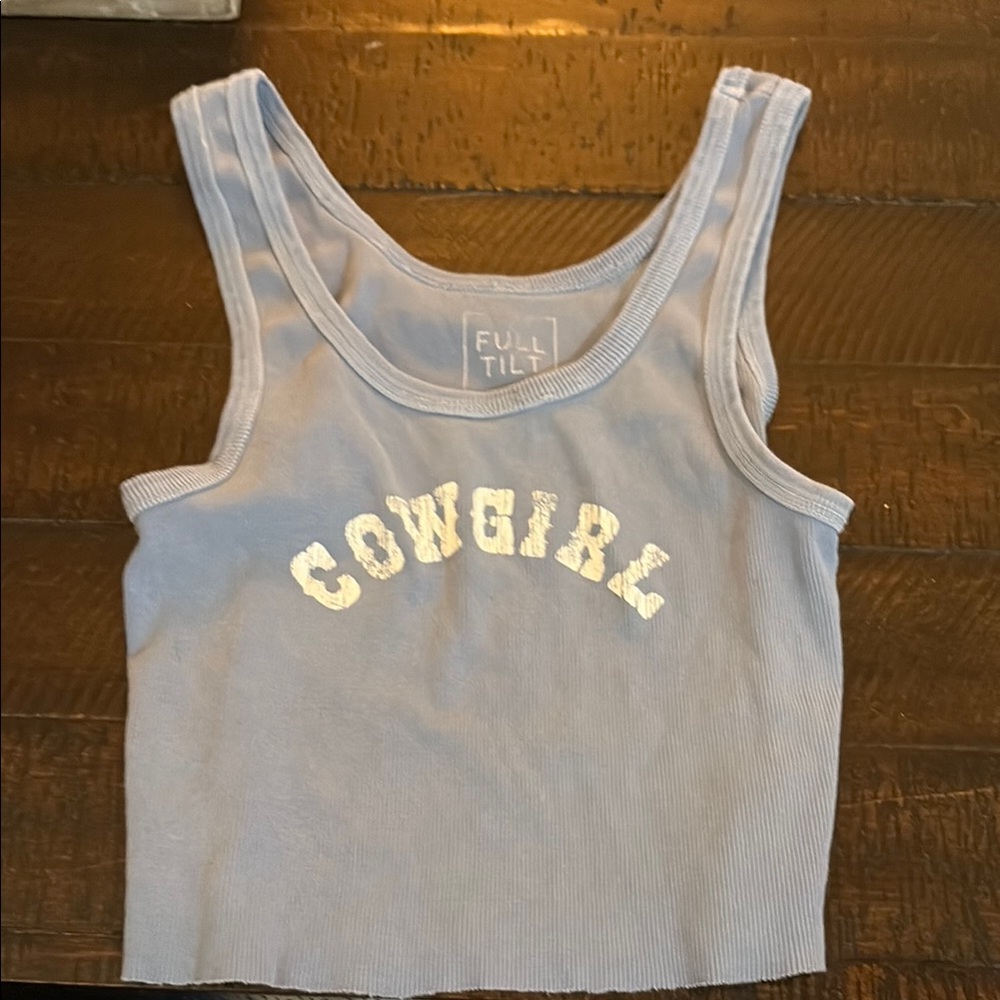 Full Tilt Light Blue Cowgirl Tank